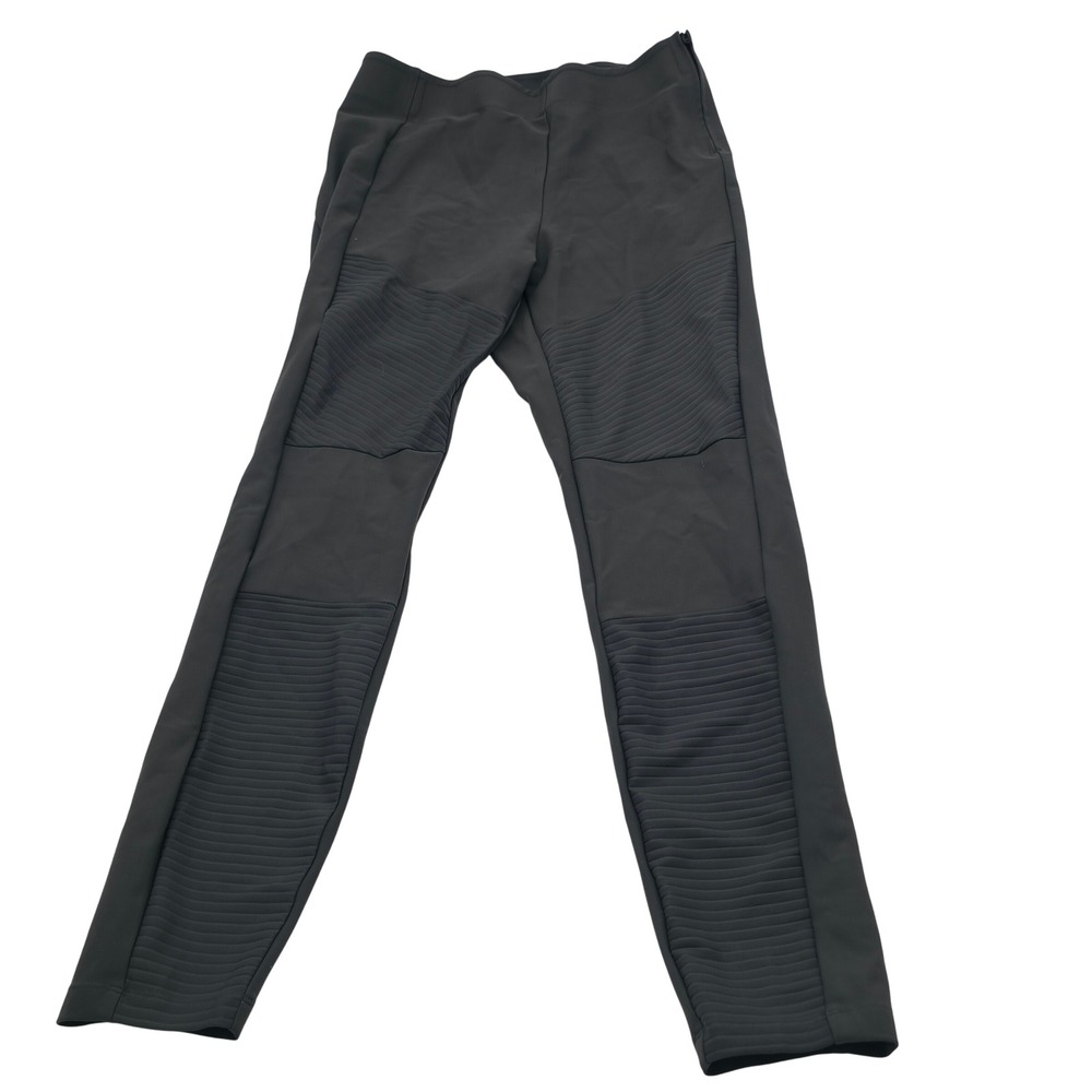 Sporty Athleta Moto Legging Women 10 Deep Gray Pintuck Side Zip Pant Minimalist.